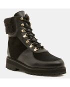 Boots en Cuir Mountain Lacet noires