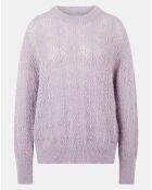 Pull en Maille pointelle mousseuse violet parme