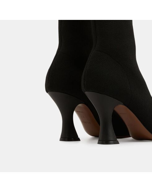 Bottines en maille Ran noires - Talon 7 cm