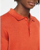 Pull polo en Maille de Coton Dolonit rouge orangé