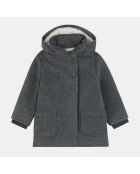 Manteau en Laine mélangée Igna intérieur fourré gris foncé