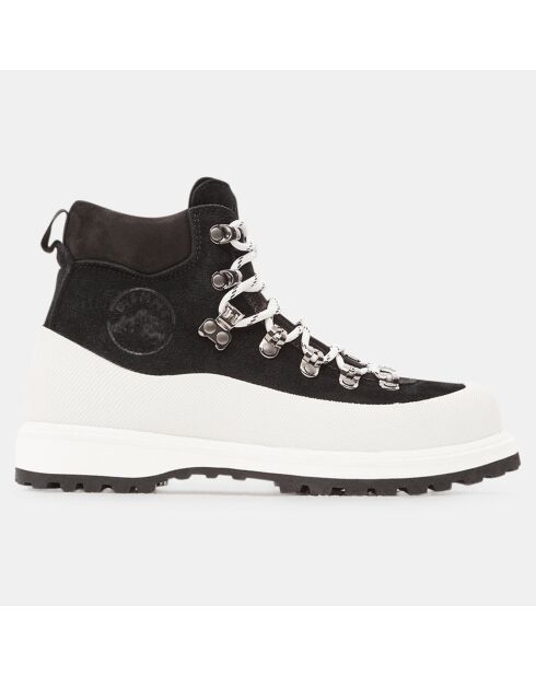 Boots en Velours de Cuir Roccia noir/blanc