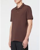 Polo slim en Coton bio Doslim marron foncé