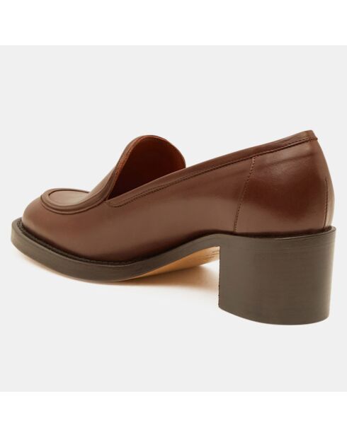 Mocassins en Cuir marron - Talon 5.5 cm