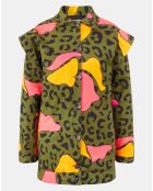 Veste matelassée Miomandre imprimé léopard kaki