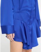 Robe satinée Candice bleu électrique