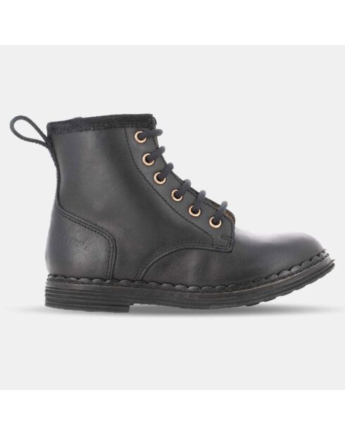 Boots en Cuir Ubac à lacets noires