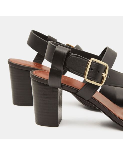 Schwarze Paola Ledersandalen - Absatz 7 cm