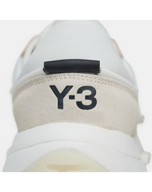 Y-3 Ajatu Run wit/beige sneakers van leer en textiel