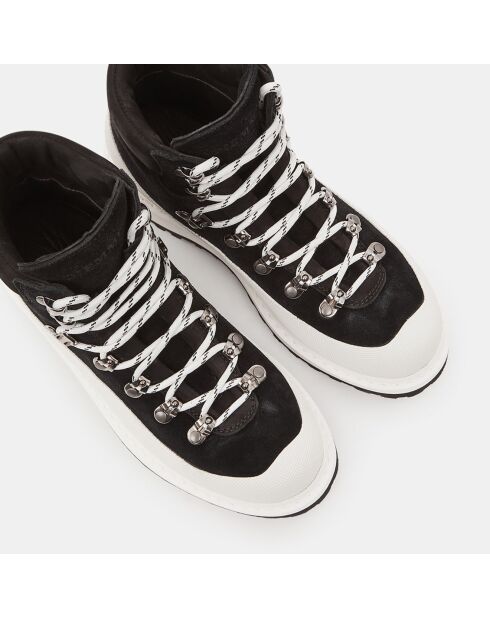 Boots en Velours de Cuir Roccia noir/blanc