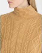 Pull en Laine & Cachemire Sydney T col montant beige