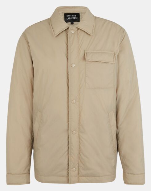 Blouson droit matelassé Maqflat paddée beige