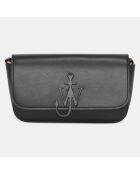 Petit sac en Cuir Chain Baguette Anchor noir - 10x17x5 cm