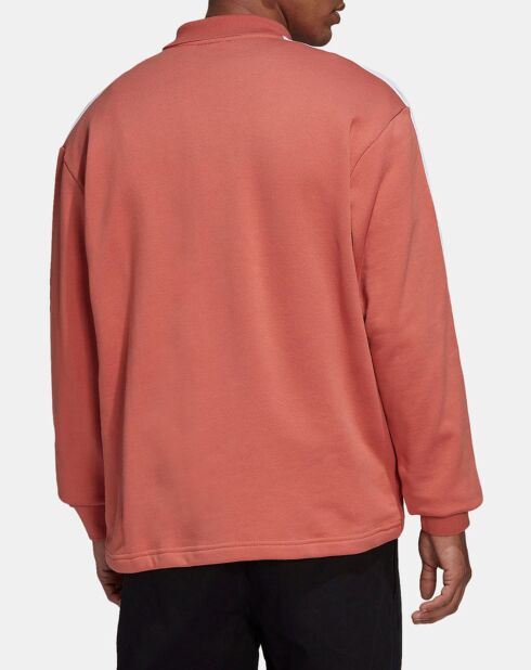 Polo droit zippé brique
