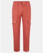 Pantalon cargo en Twill de Coton recyclé Robin rouge foncé