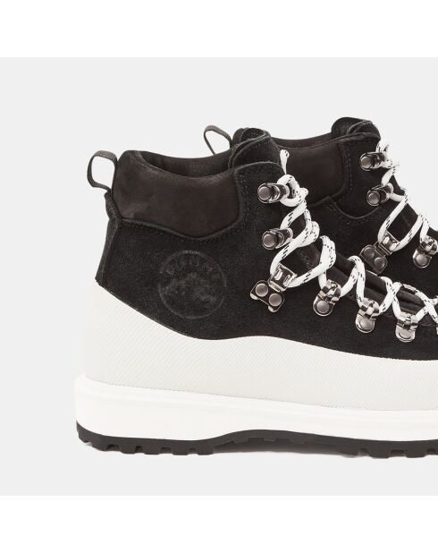 Boots en Velours de Cuir Roccia noir/blanc