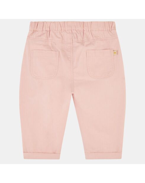 Pantalon en twill de coton bio Ophra rose