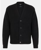 Cardigan en Laine & Cachemire Potecard Gulet Boxy noir