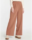 Pantalon large Romeo à ceinture élastiquée marron moyen