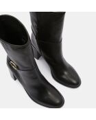 Bottes talon détail rond noires - Talon 9 cm