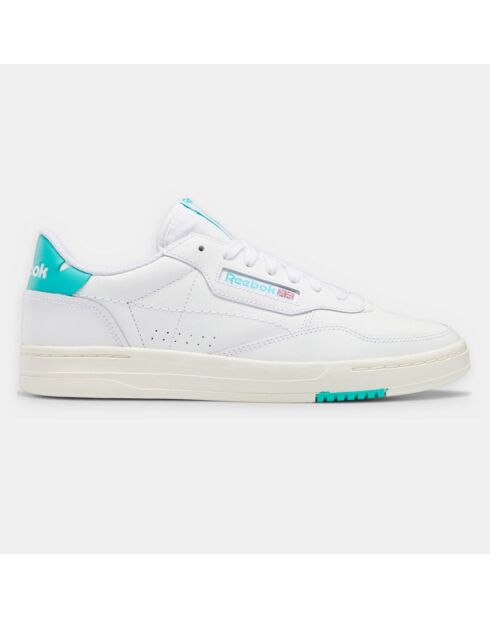 Baskets en Cuir Court Peak blanc/bleu