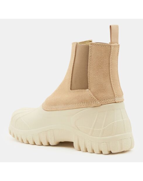 Chelsea Boots en Velours de Cuir Balbi beiges