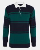 Sweat polo en Maille mélangée Dolonit rayé bleu/vert