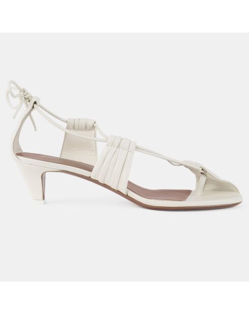 Beigefarbene Ledersandalen Alma - 5 cm Absatz