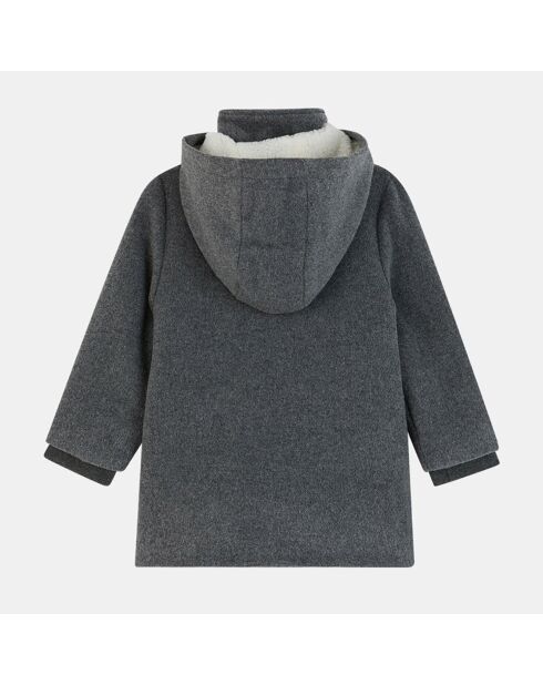 Manteau en Laine mélangée Igna intérieur fourré gris foncé