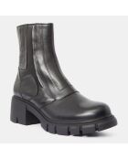 Boots en Cuir matelassées noires - Talon 5,5 cm