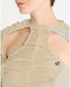 Robe longue extensible Ruched Cut Out écrue