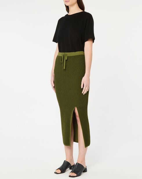 Jupe Peephole Knit kaki