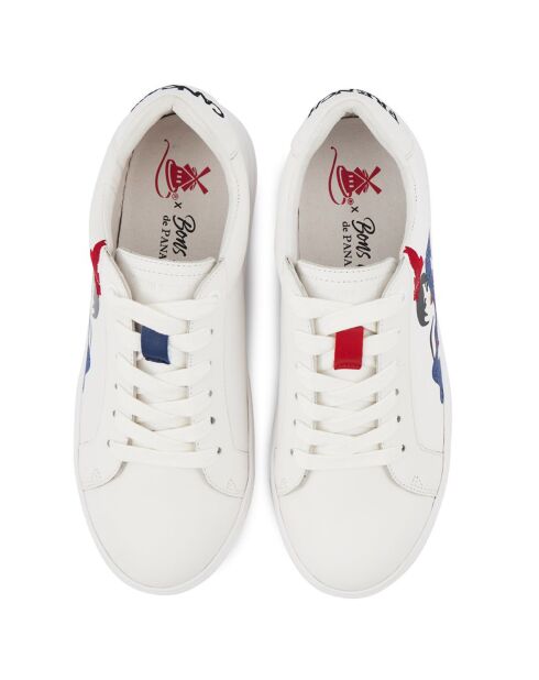 Baskets en Cuir Simone Moulin Rouge blanc/bleu/rouge