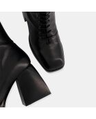 Bottines en Cuir Appo noires - Talon 8 cm