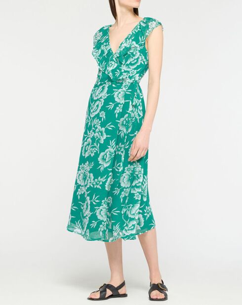 Grünes bedrucktes Kleid Zelie