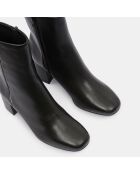 Bottines en Cuir talon détail noires - Talon 7 cm