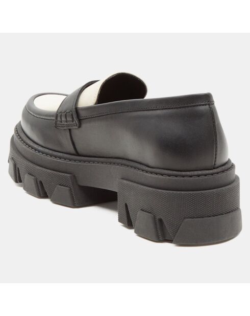 Mocassins en Cuir Trailblazer noir/écru - Talon 5.5 cm