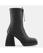 Bottines en Cuir Appo noires - Talon 8 cm