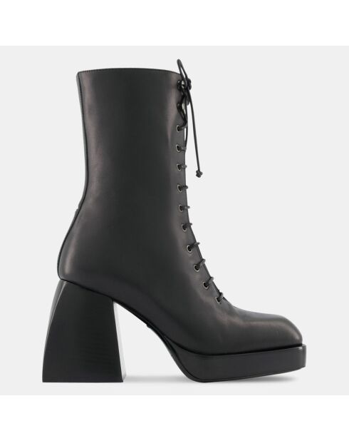 Bottines en Cuir Appo noires - Talon 8 cm