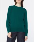 Pull 100% Cachemire Zabri col rond vert foncé