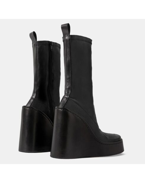 Bottines en Cuir Hanae noires - Talon 10.5 cm