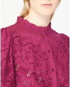 Chemise Broderies rose