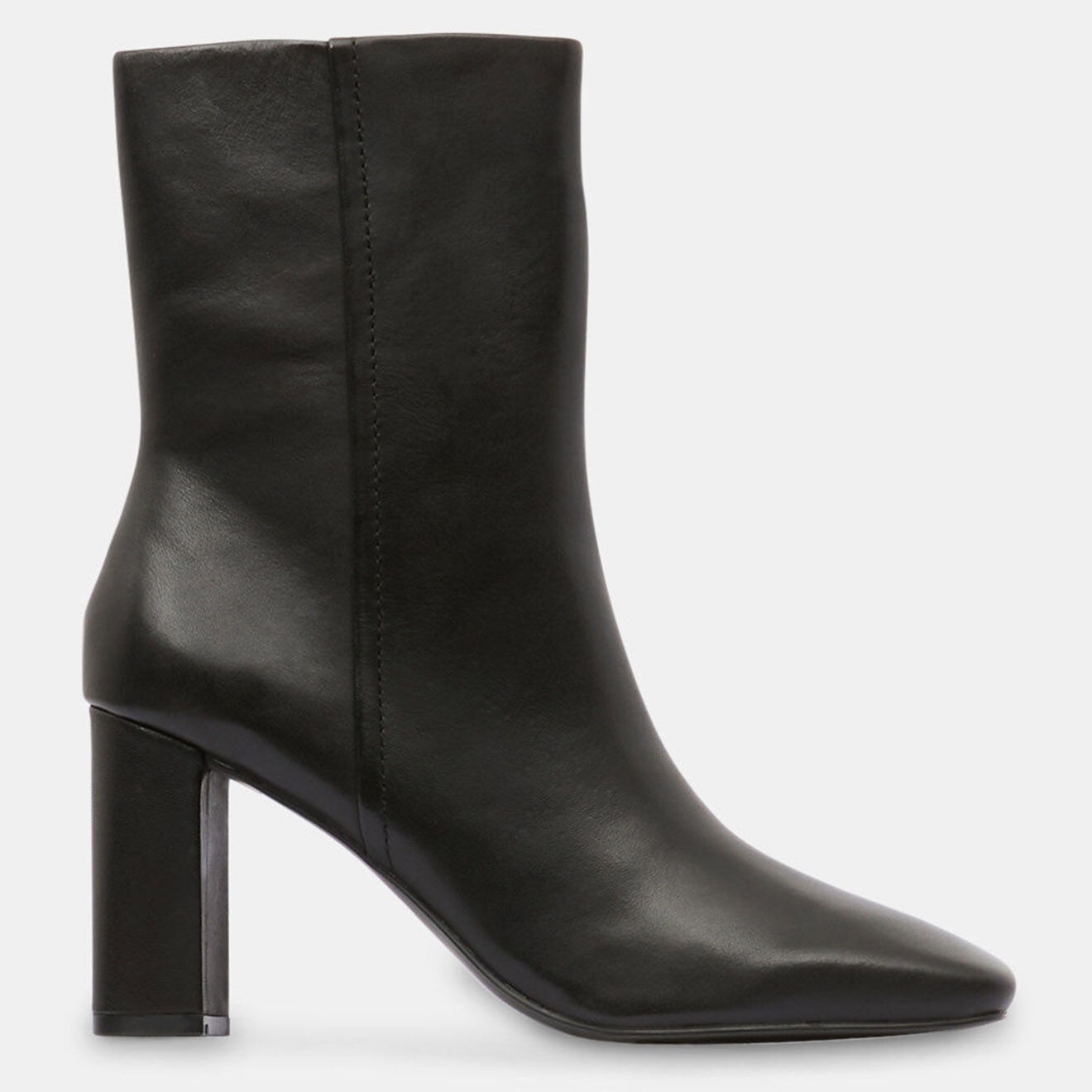 Bottines en Cuir talon bout carre noires Talon 7 cm Vente privee Galeries Lafayette BazarChic