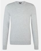 Pull en Maille mélangée Boicaro col V gris chiné