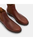 Chelsea boots en Cuir Elba marron foncé