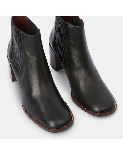 Chelsea Boots en Cuir noires - Talon 7 cm