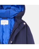 Parka chaude déperlante Jude à capuche bleu marine