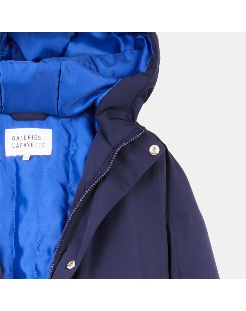 Parka chaude déperlante Jude à capuche bleu marine