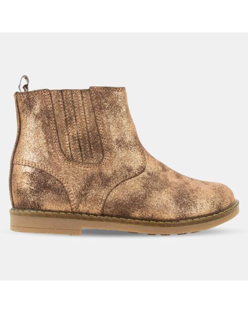 Bottines en Cuir métallisé Trip Jodzip à zip bronze