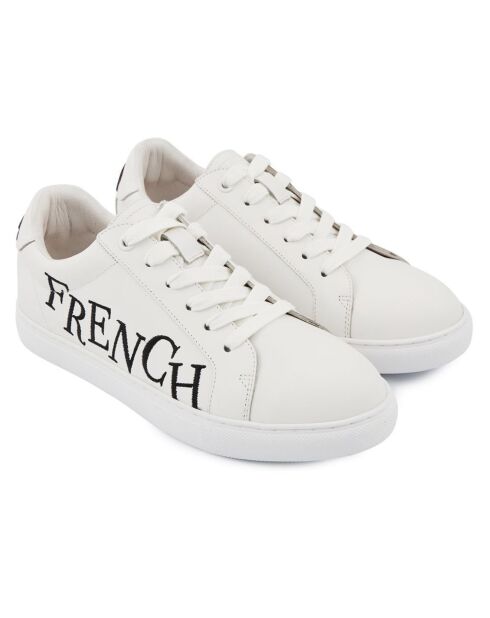 Baskets en Cuir Simone Moulin Rouge blanches